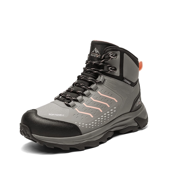 Women's Waterproof Winter Hiking Boots - LIGHT GREY-PINK -  0